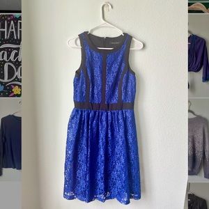 Blue Lace A-Line Dress